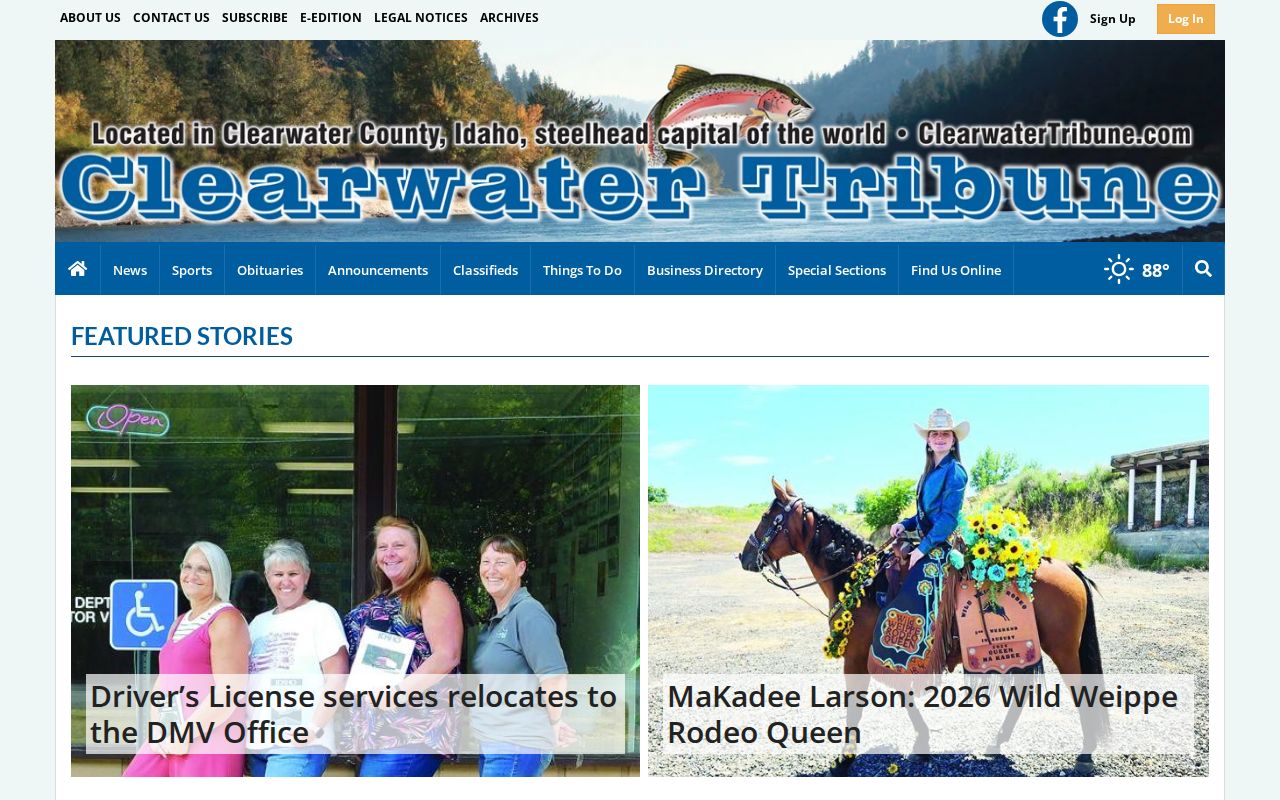 Clearwater Tribune local arrest and booking news context for Clearwater County