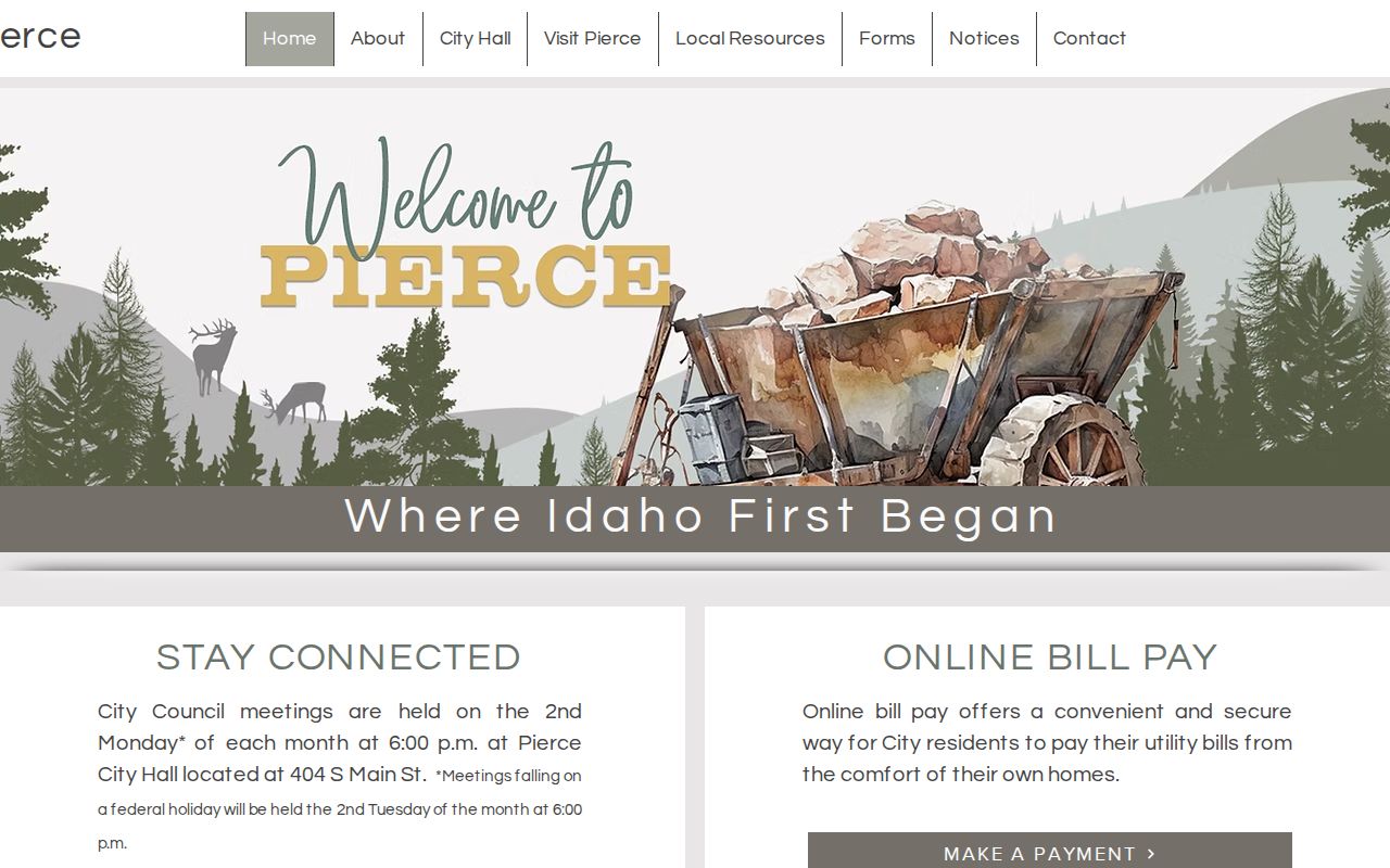 City of Pierce official municipal records and booking-route context for Clearwater County
